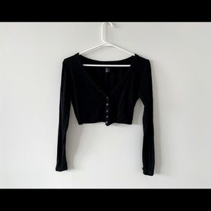 F21 - Black Button-up Crop Top/Cardigan